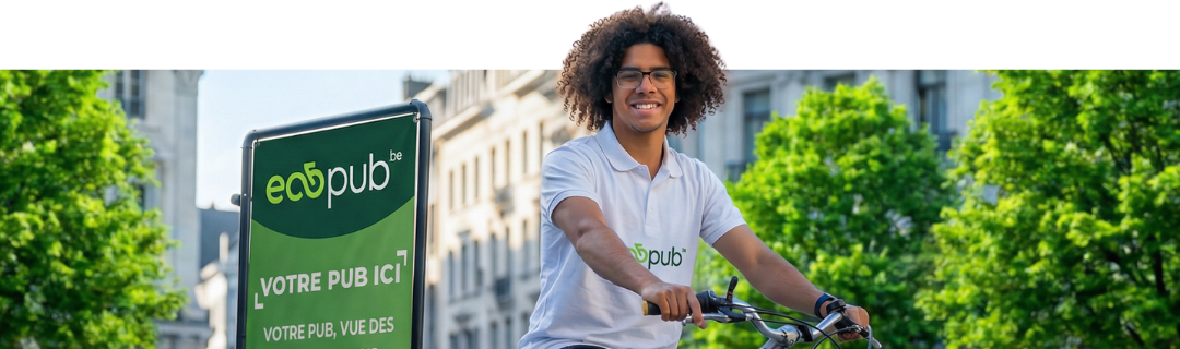 Campagne de vélo publicitaire EcoPub dans les rues de Bruxelles